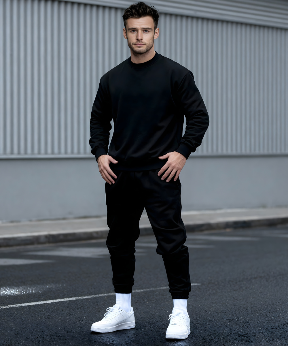 Black Sweatshirt & Joggers